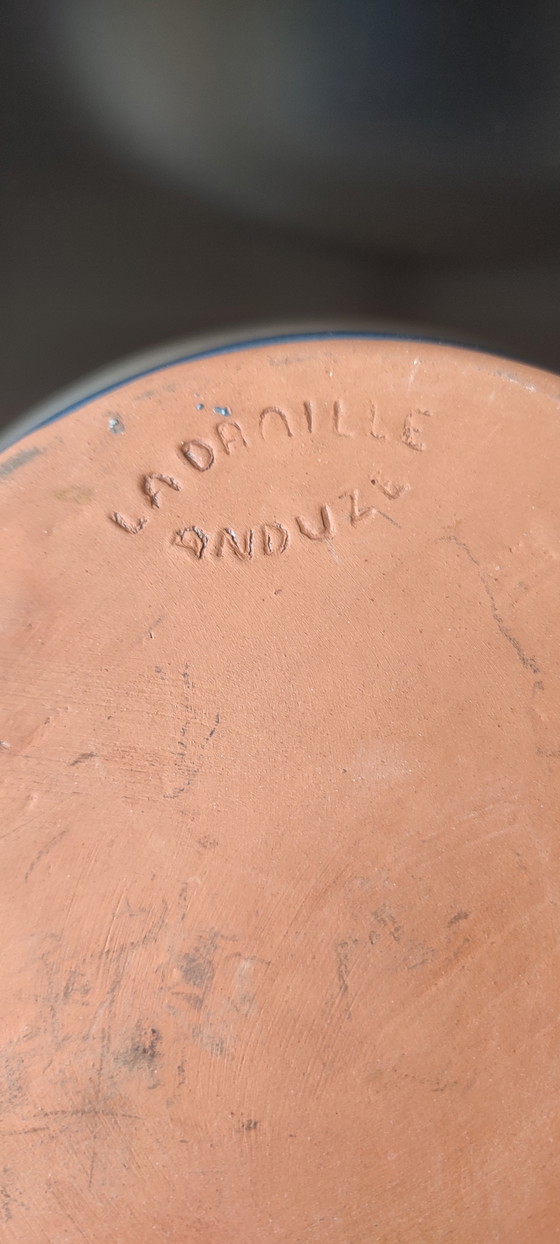 Image 1 of Handmade flower frog, La Draille pottery (Anduze)