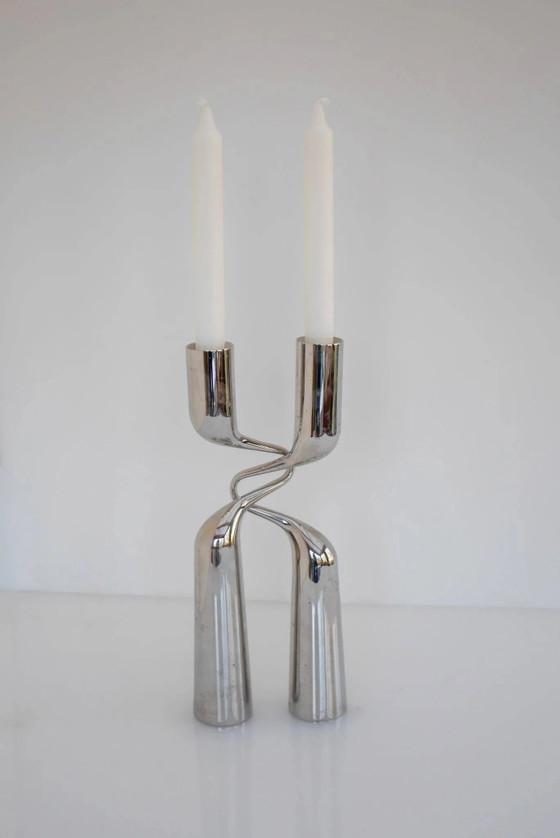Image 1 of Skulpturale Kerzenhalter, „Tango/Double“, modernes dänisches Design von Mikaela Dörfel