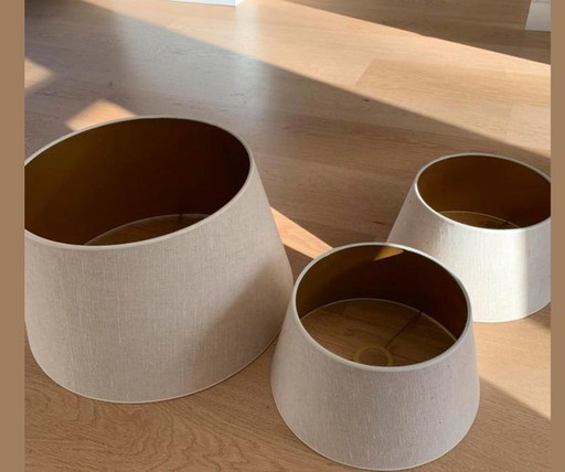 3 abat-jour en lin couleur sable