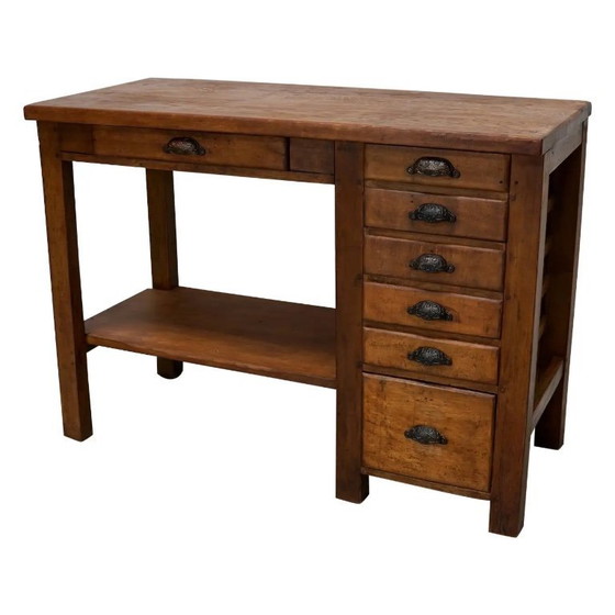 Image 1 of Banco da lavoro francese d'epoca per gioielliere/orologiaio in quercia e faggio, anni '30