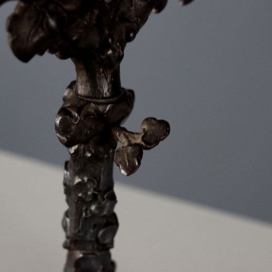 Image 1 of Tafelspiegel van bronskleurig gepatineerd metaal