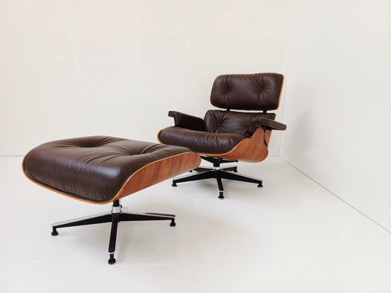 Image 1 of Herman Miller - Charles Eames - Pouf (2) - 670/B 671/B - Legno, Pelle, Alluminio - Senza prezzo di riserva