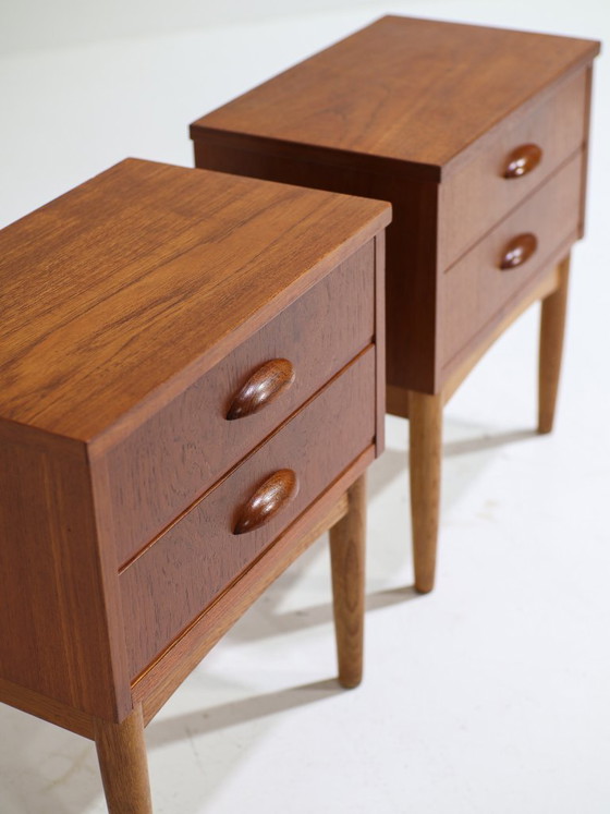 Image 1 of Set di comodini con cassetti in teak, stile vintage danese anni '60.