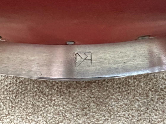 Poul Kjærholm PK 22 E. Kold Christensen Ensemble de 2 fauteuils lounge, Cuir, polished steel, Rouge (photo 7 sur 10)