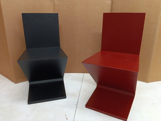 Image 1 of Sedia ALIVAR MVSEVM 514 ZIG ZAG (NUOVA, MAI USATA) Rosso Bordeaux o Nero