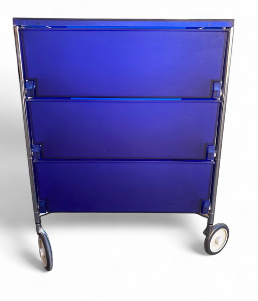Kartell – Caisson de rangement “Mobil” 3 tiroirs, bleu cobalt, 1993 Design