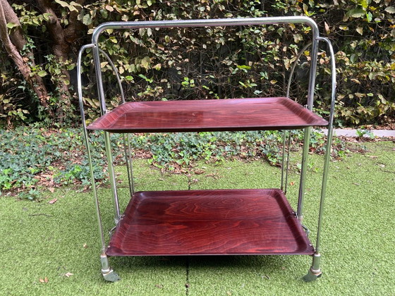 Gerlinol Foldable Bar Cart / Trolley – Chrome (photo 4 of 24)