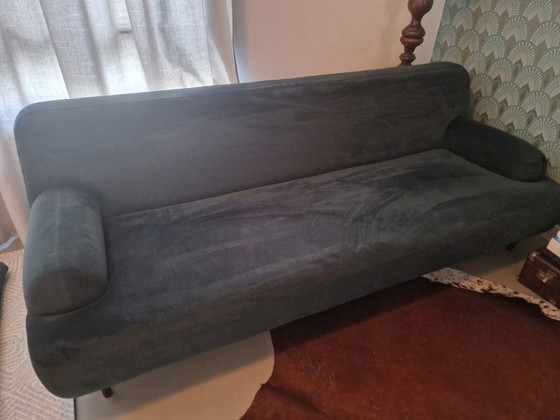 Divano a 3 posti in velluto verde – made, Divani 3 posti, Textile (photo 9 of 12)