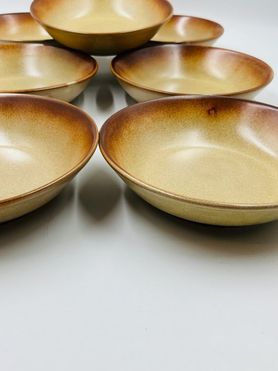 Lot of 7 Flamed Stoneware Deep Plates 1970 – Crockery, Ceramic (photo 6 of 8)