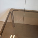 Table de salle à manger en verre chromé