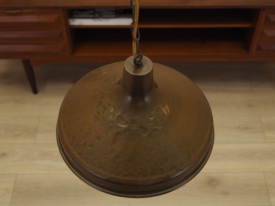 Deense messing hanglamp uit de jaren 60, mid-century modern stijl, met conische kap. – Hanglampen, Brass (photo 4 of 9)