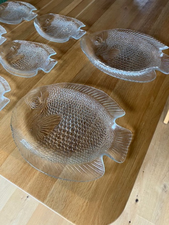 Image 1 of Stoviglie vintage in vetro a forma di pesce Arcoroc/Pasabahce