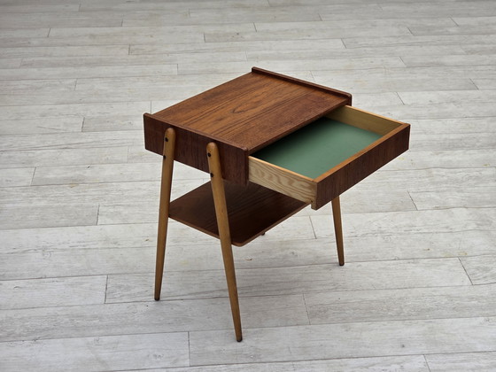 Image 1 of 1970s, Swedish side table by AB Carlstrom with drawer, teak wood.