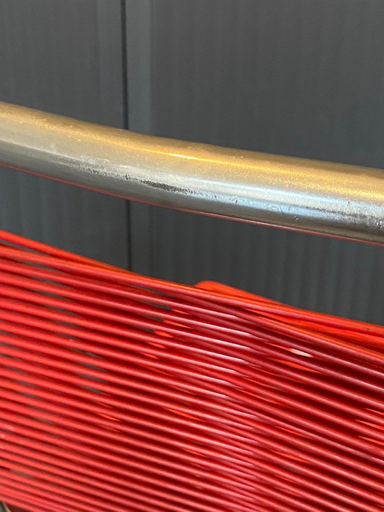Vintage 1960 red chrome scoubidou or spaghetti chair – Dining chairs, Plastic (photo 17 of 20)