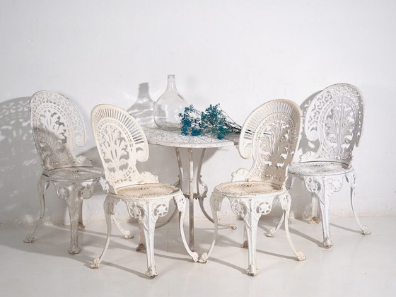 Conjunto de mesa y sillas de jardín Art Nouveau (c.1950). Set de 5 piezas – Conjuntos de jardín, Aluminium (photo 5 of 39)