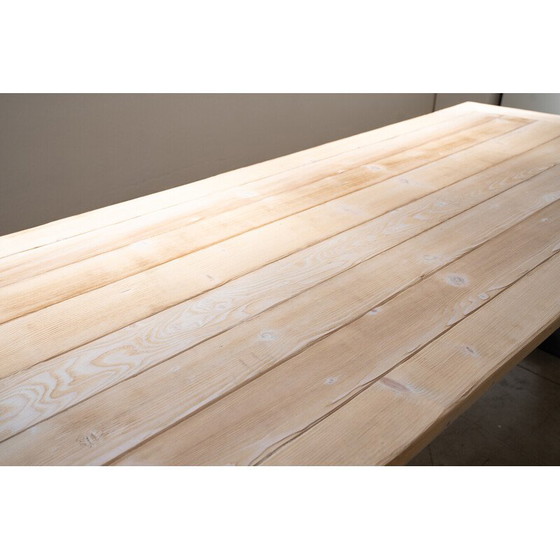 Image 1 of Vintage brushed spruce table by Maxvintage sas