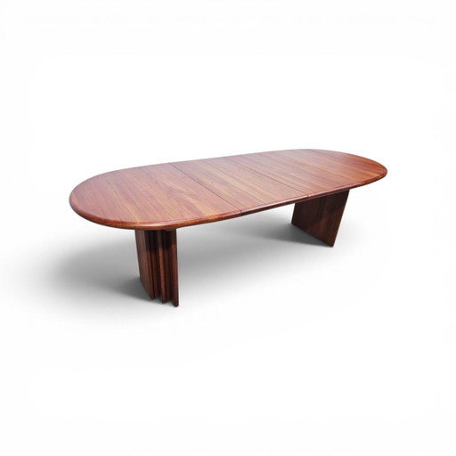 Mid-Century Uitschuifbare Tafel in Teak S. Burchardt-Nielsen, Denemarken, jaren 80