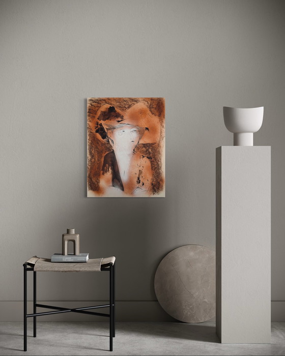 Image 1 of Robert Detheux, raro dipinto surrealista del 1966