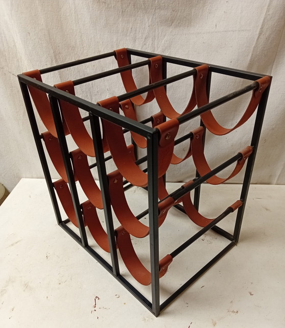 Wijnrek Arthur Umanoff – Iron, Leather (photo 4 of 7)