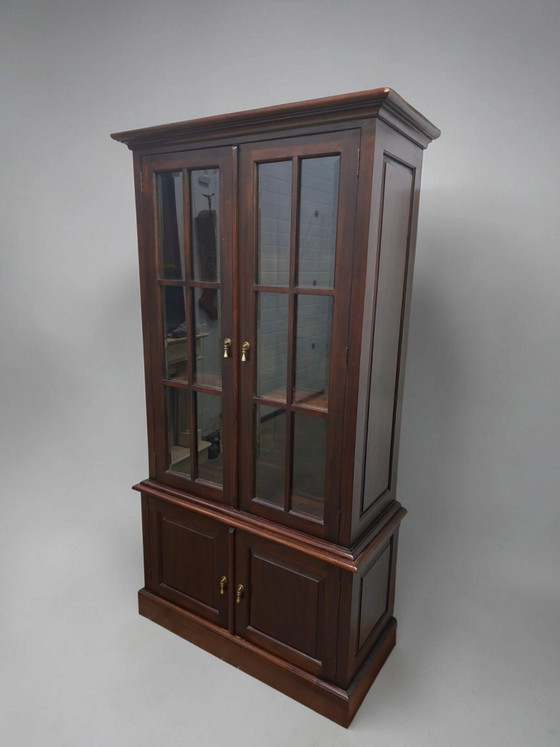 Vitrine/bibliothèque anglaise classique en acajou, légères traces d'usure, dimensions 100x46cm et 190cm de (photo 3 of 6)