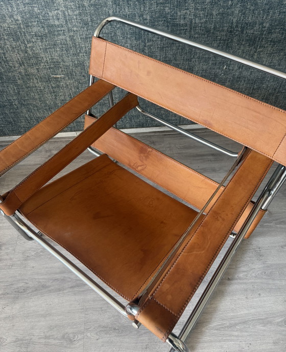 Image 1 of Vintage Wassily stoel – Cognacbruin leer – Fasem
