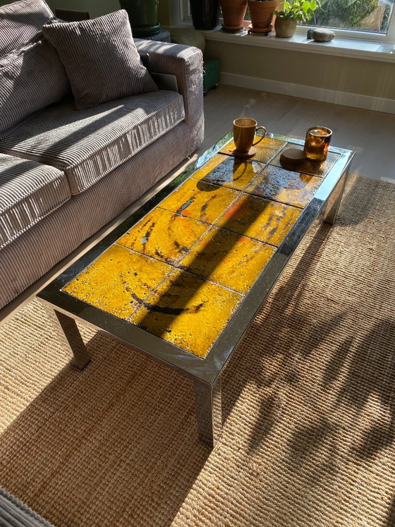 Retro Coffee table: Chrome with stone/tiles (photo 5 of 16)