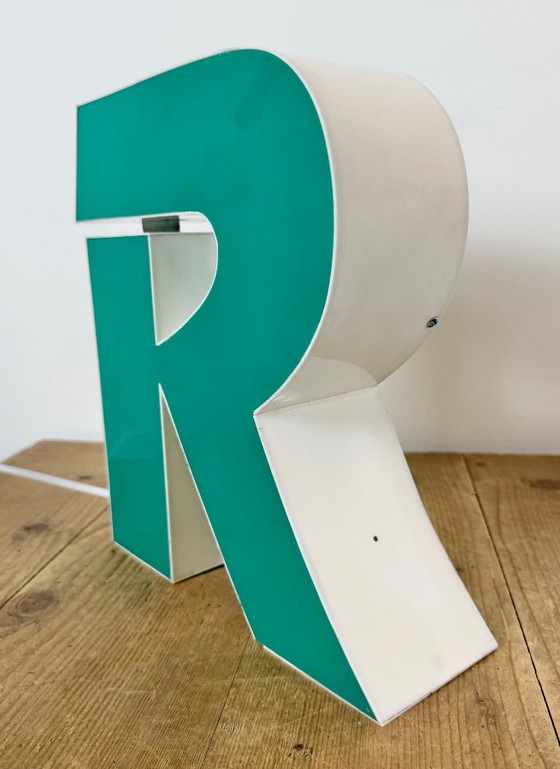 Lettre R lumineuse verte vintage, années 1970 – Objets déco, Plastic (photo 4 of 16)