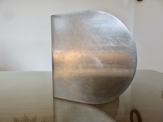Stainless Steel Table Mirror, France, 1970, Metal, Glass, Silver, Modern (photo 13 of 13)