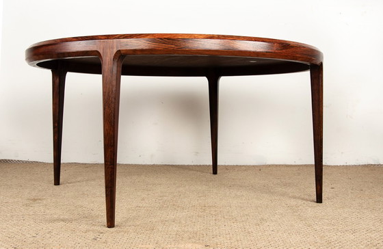 Image 1 of Mesa de centro danesa redonda en palisandro modelo 283 de Johannes Andersen para CF Christensen Silkeborg 1960.