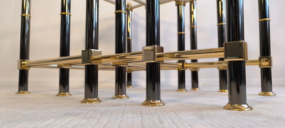 Image 1 of  Roche Bobois – Ensemble de trois tables gigognes dorées 1980’s 