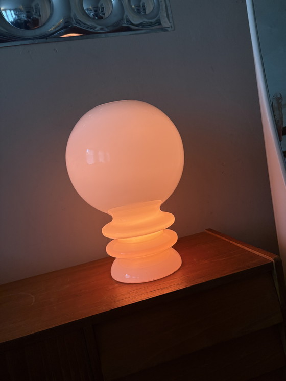 Image 1 of Vintage Glashutte Limburgs Space Age Bulb Retro Lamp Jaren 70 Mushroom