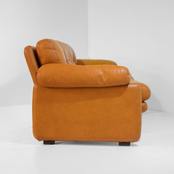 Image 1 of 1x divano grande in pelle marrone Coronado vintage del 1970 di Tobia Scarpa per C&B Italia