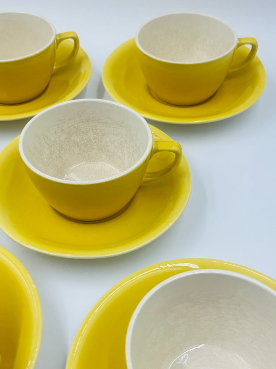 Image 1 of Vintage Boch Belgium 10-cup yellow tea set