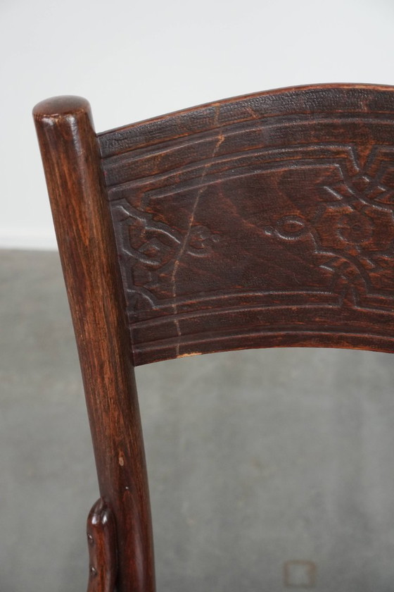 Image 1 of 5 sedie da bistrot Cosmos in legno vintage con splendida intaglio