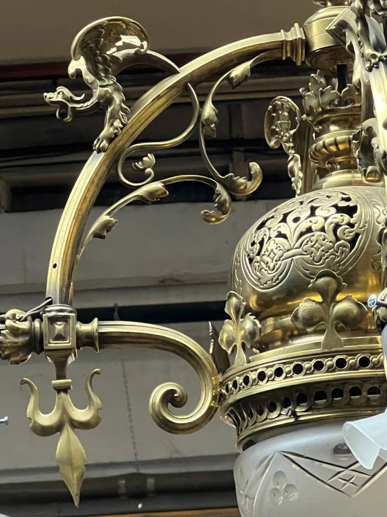 Magnifico lampadario antico in stile gotico. – Bronze, Crystal (photo 8 of 10)