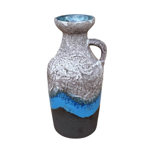Ceramic Vase with Handle, Fat Lava, Strehla Keramik, Germany, 1970s