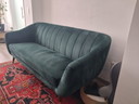 Forest green velvet Vera 3-seater