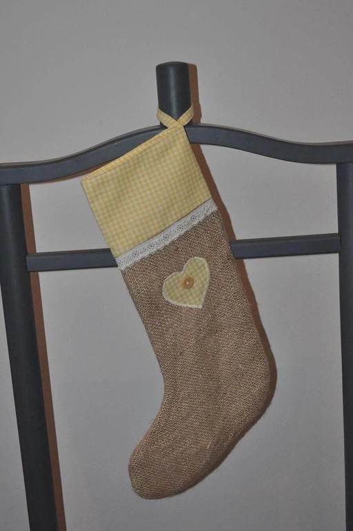 Weihnachtsstrumpf, Roter Strumpf, Gelber Strumpf, Vintage Strumpf, Familien-Weihnachtsstrümpfe
