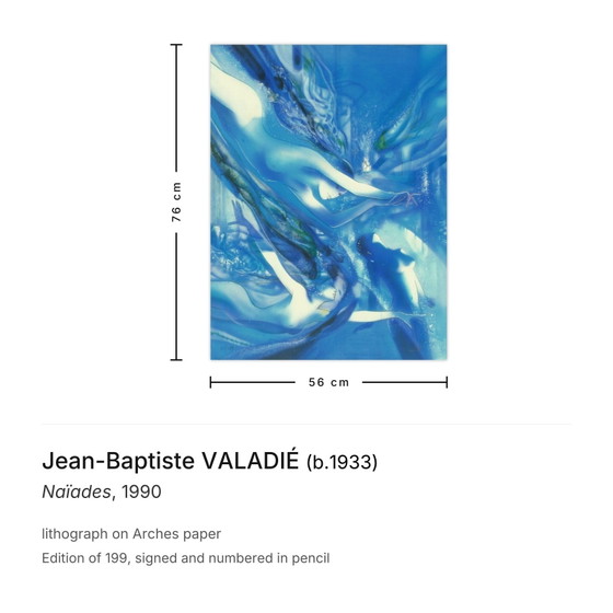 Image 1 of Jean-Baptiste VALADIÉ Naiads Signierte Lithographie 1990