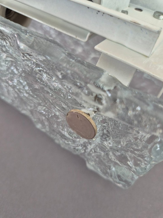 Image 1 of Lampada da parete Kaiser Leuchten in vetro ghiacciato, anni '60/'70, vintage Mid-Century