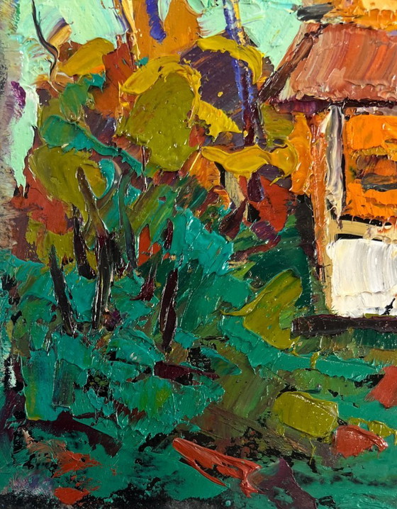 Image 1 of Original Oil Painting Day House Landscape Winds and sun of summer