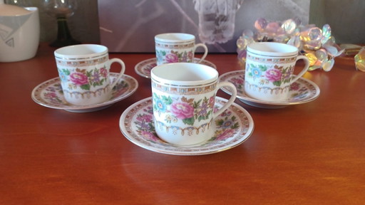 Tazzine da caffè espresso vintage in porcellana di Jingdezhen - Set completo di 4