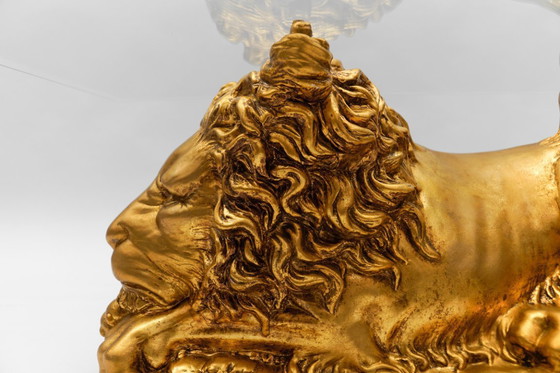 Image 1 of Vintage Italian Ceramic Handcrafted Lion Coffee Table, 1960s