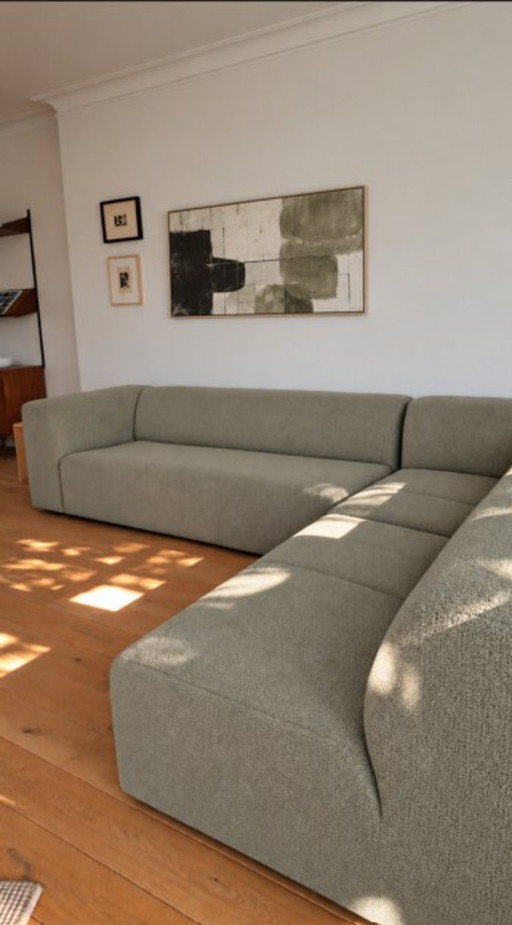 Divano angolare di design verde oliva/grigio