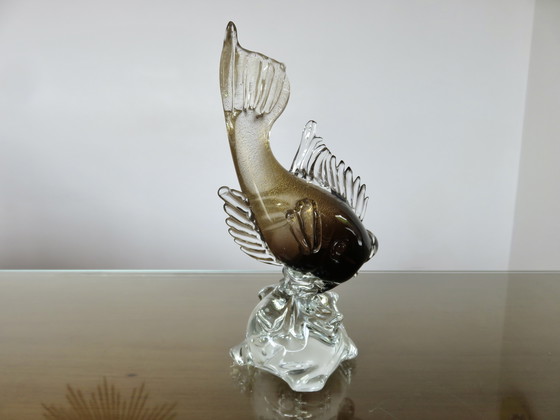 Image 1 of Fisch Murano Skulptur Flavio Poliert, Goldeinschluss, 60er Jahre