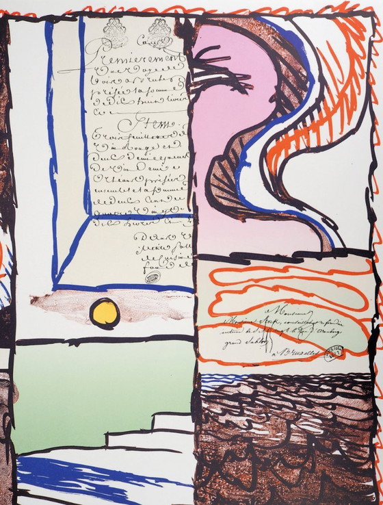 Pierre Alechinsky: Abstract History, Original Lithograph Poster – Lithographs & prints, Paper (photo 3 of 6)