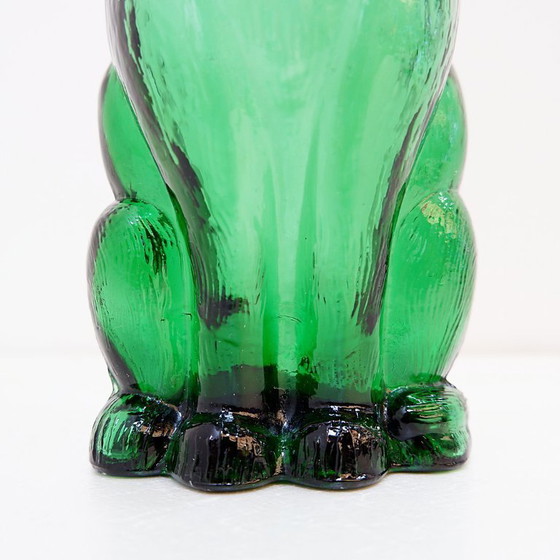 Image 1 of Jarra de cristal verde Empoli con forma de perro salchicha – Italia, década de 1960