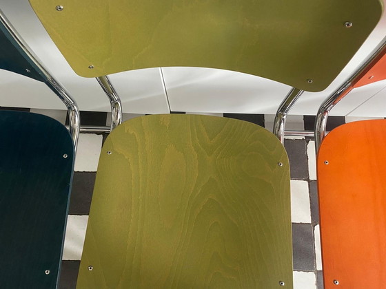 Image 1 of 6 x Chaises de salle à manger originales néerlandaises W.H. Gispen