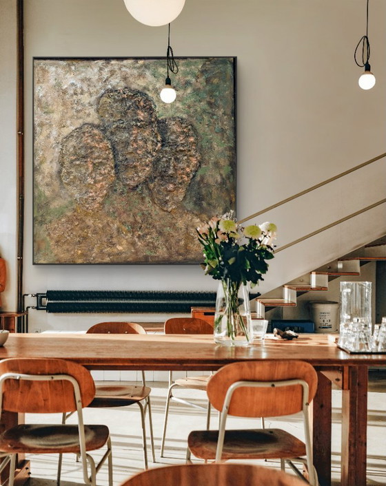 Image 1 of Three Guys – Oggetto da parete scultoreo con rilievo grezzo