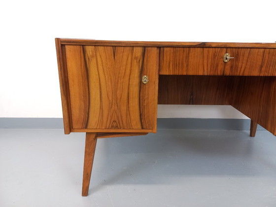Image 1 of Double-sided executive desk in vintage Scandinavian style rosewood from the 1960s